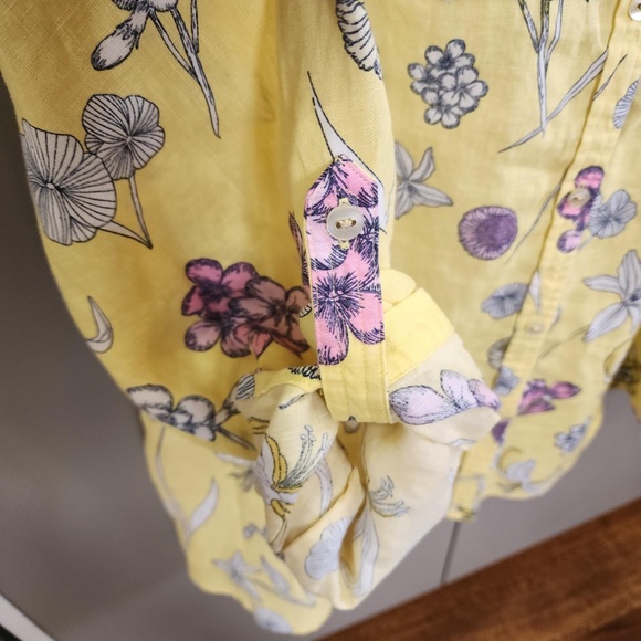 NWT CHARTER CLUB LUXURY 100% LINEN FLORAL  LS TUNIC BLOUSE- SIZE 3X - Picture 5 of 8